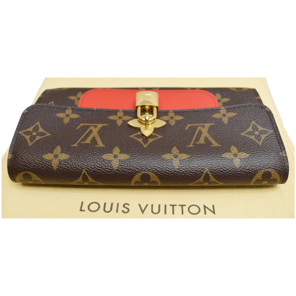 Louis Vuitton, Accessories, Louis Vuitton Wallet Portefeuille Flower  Brown Red Coquelicot Monogram M62567