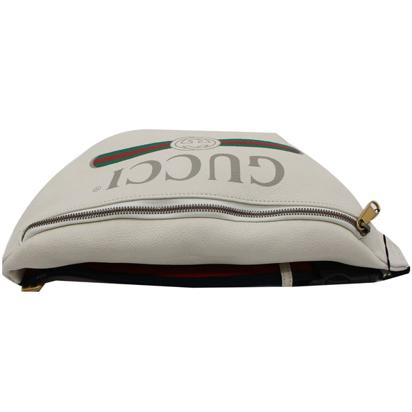 GUCCI Print Medium Leather Waist Belt Bag White 530412