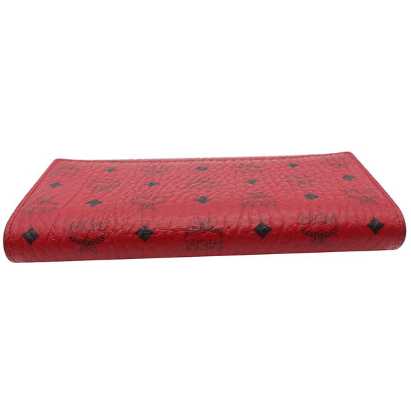 MCM Visetos Large Monogram Coated Canvas Wallet Red