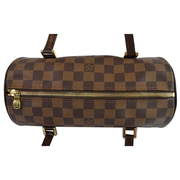 Louis Vuitton Papillon Damier Ebene Shoulder Bag Brown - top zippe view