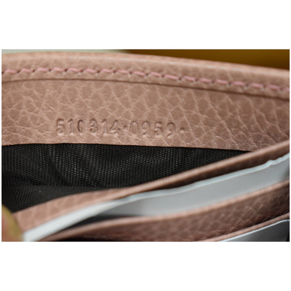 GUCCI Dollar Interlocking G Leather Chain Wallet Soft Pink 510314