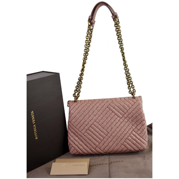 BOTTEGA VENETA Intrecciato Boutis Woven Small Nappa Leather Olimpia Bag Deco Rose - Last Call