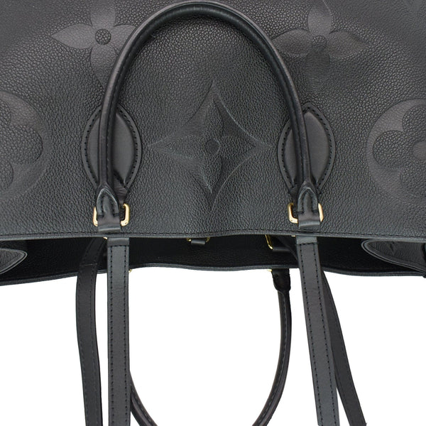 LOUIS VUITTON Onthego GM Monogram Empreinte Leather Tote Bag Black