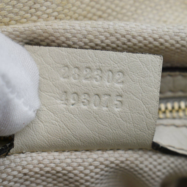 GUCCI Soho Leather Boston Bag White 282302