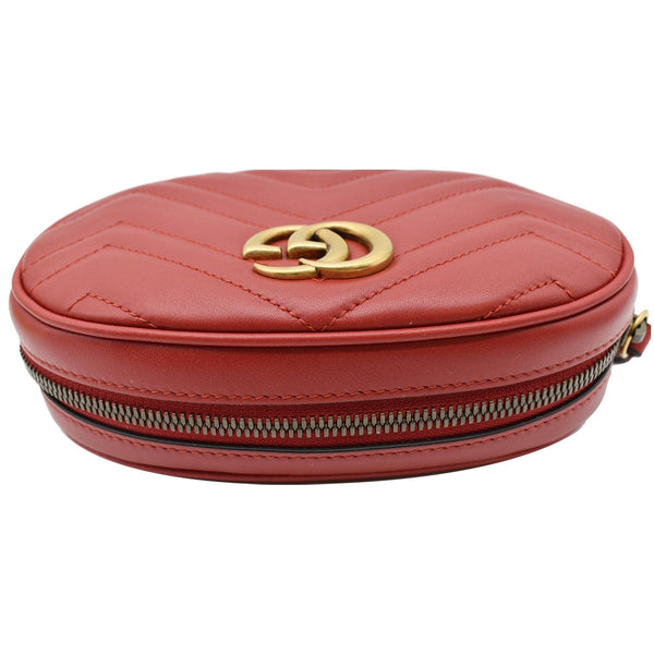 GUCCI GG Marmont Matelasse Leather Belt Bag Red 476434
