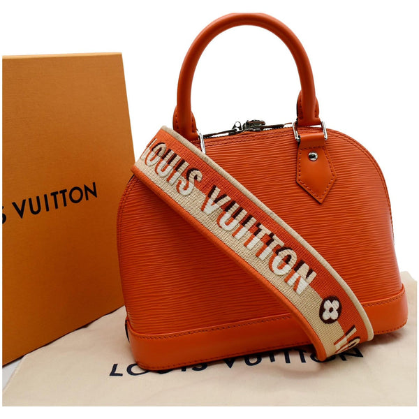 LOUIS VUITTON Alma BB Jacquard Epi Leather Crossbody Bag Orange