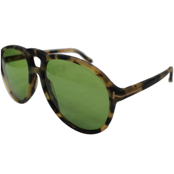 TOM FORD FT0645 56N 57 Lennon-02 Havana Sunglasses Green Lens