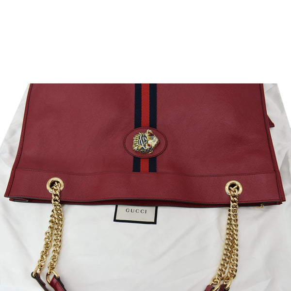 GUCCI Rajah Large Leather Tote Shoulder Bag Red 537219 - Hot Deals