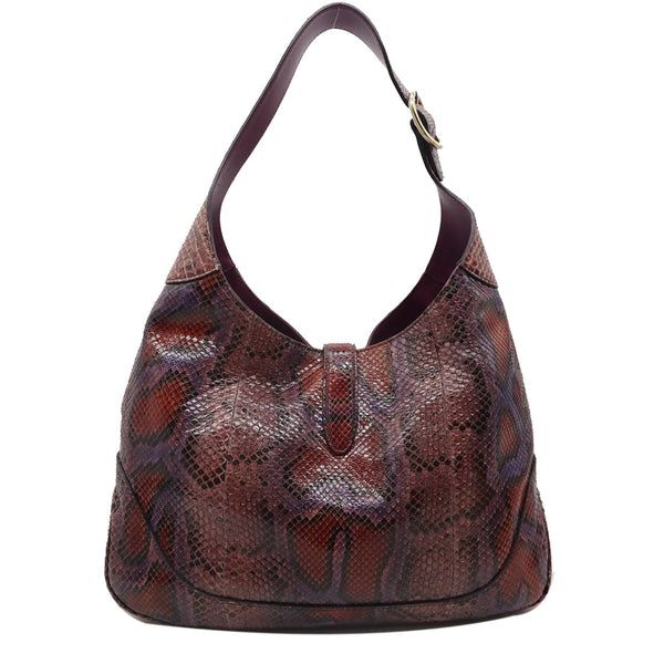 Gucci Jackie Medium Python Shoulder Bag Purple - DDH