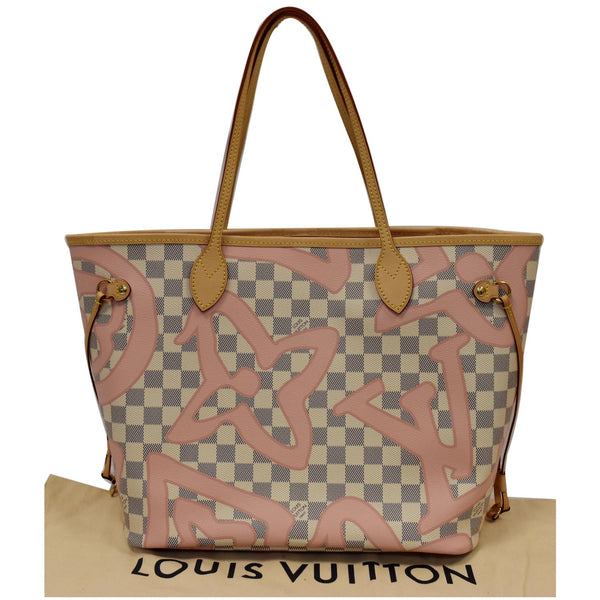 LOUIS VUITTON Neverfull MM Tahitienne Damier Azur Shoulder Bag Pink