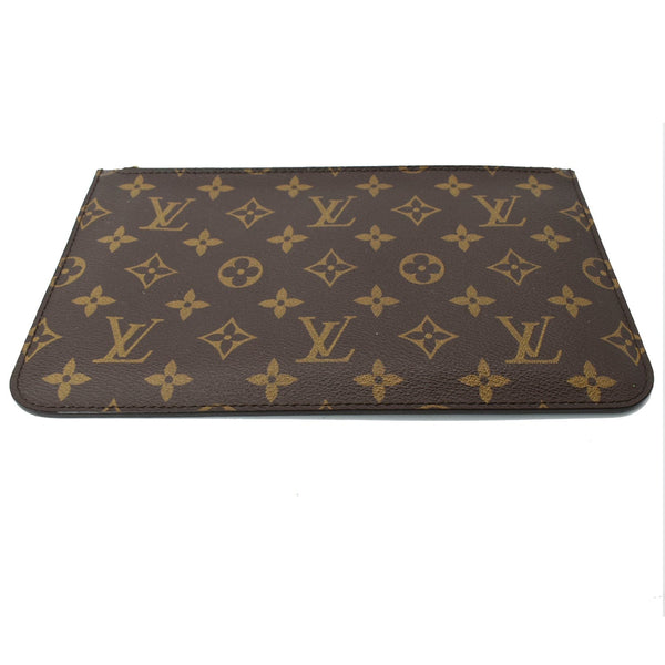 LOUIS VUITTON Neverfull MM Monogram Canvas Pochette Wristlet Pouch Brown