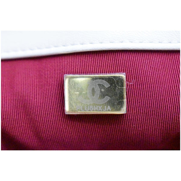 CHANEL 19 Small Flap Lambskin Leather Shoulder Bag White