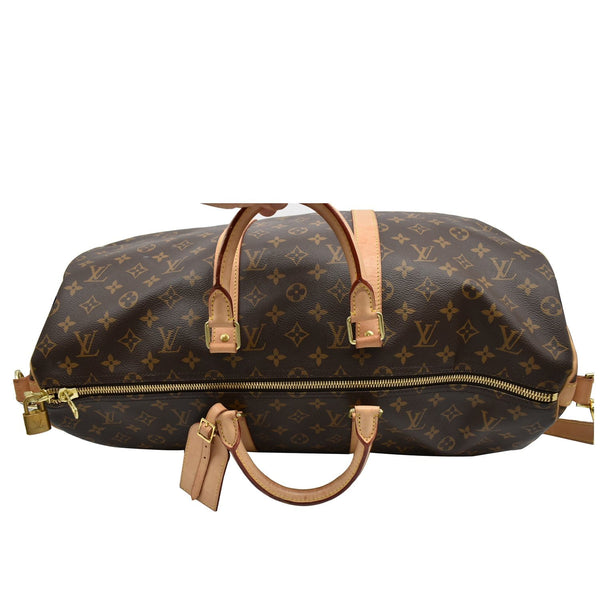 LOUIS VUITTON Keepall 50 Bandouliere Monogram Canvas Travel Bag Brown