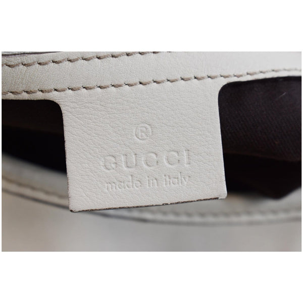 GUCCI 85th Anniversary Horsebit Leather Hobo Bag White 163804