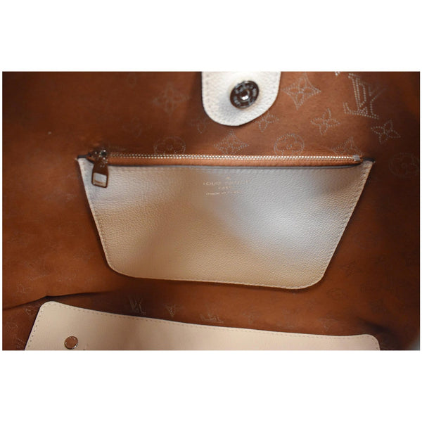 LOUIS VUITTON Carmel Mahina Calf Leather Hobo Bag Cream