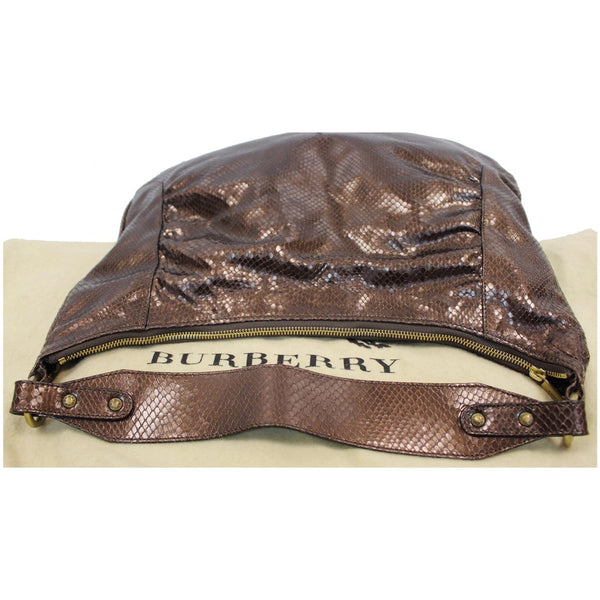 BURBERRY London Python Hobo Bag Bronze