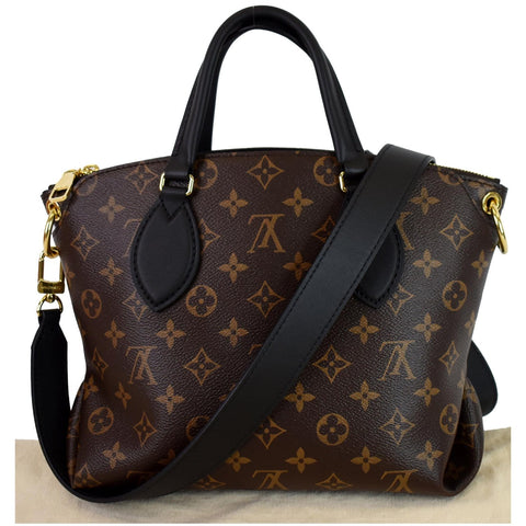 LOUIS VUITTON Flower Zipped PM Monogram Canvas Tote Bag Brown