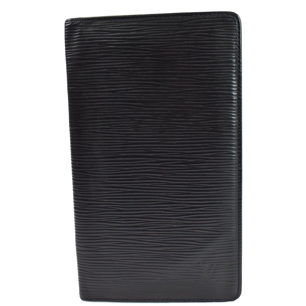 LOUIS VUITTON Passport Holder Epi Leather Wallet Black