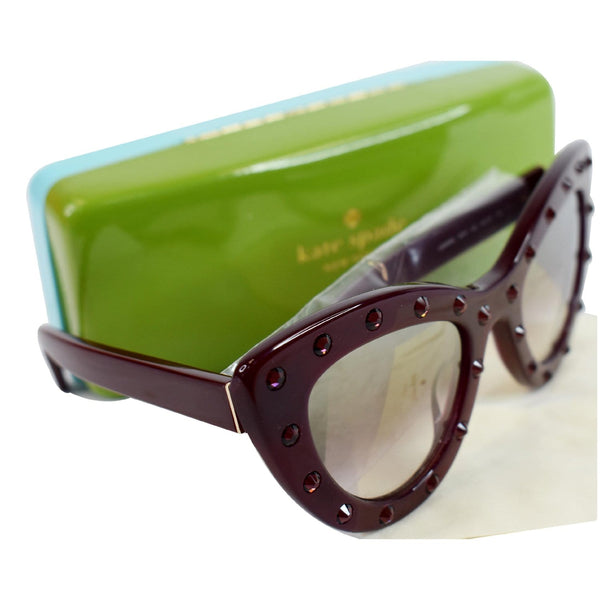 KATE SPADE LUANN/S S1K 50 Burgundy Sunglasses Gold Mirrored Gradient Lens