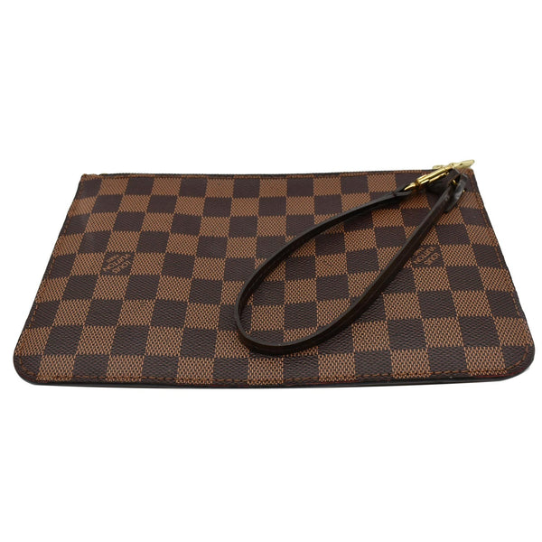 LOUIS VUITTON Neverfull MM Damier Ebene Pochette Wristlet Pouch Brown