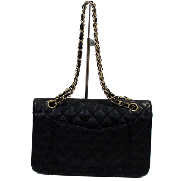 CHANEL Classic Medium Flap Caviar Leather Shoulder Bag Black