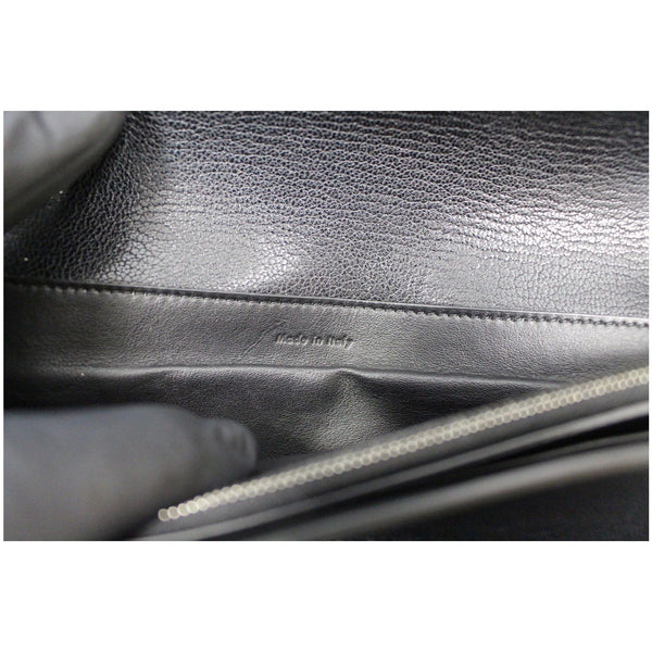 CELINE Folded Clutch Strap Leather Shoulder Bag Black