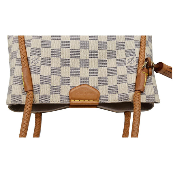 LOUIS VUITTON Propriano Damier Azur Tote Shoulder Bag White