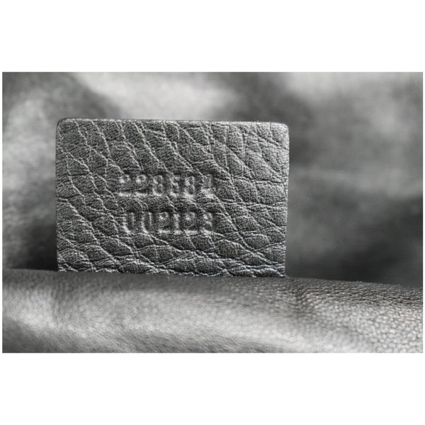 GUCCI Icon Bit Medium Pebbled Leather Shoulder Bag Black 228584