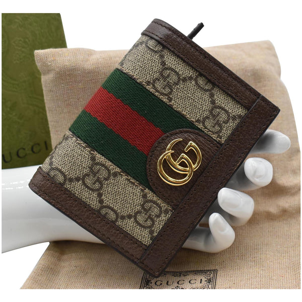 GUCCI Ophidia GG Card Case Wallet Beige