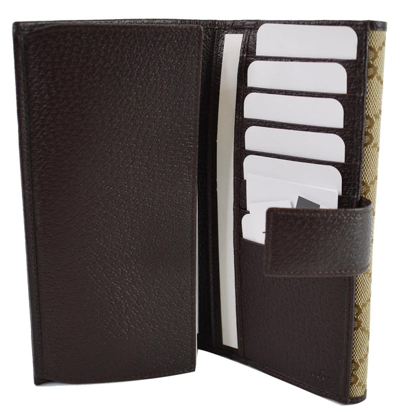 GUCCI GG Supreme Continental Flap Wallet Beige/Brown 112715