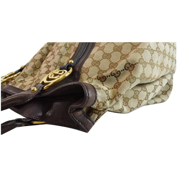 GUCCI Interlocking Large GG Canvas Tote Bag Beige 223954