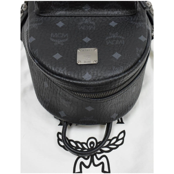 MCM Stark Classic Small Visetos Canvas Backpack Bag Black