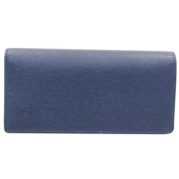 LOUIS VUITTON Brazza Taiga Leather Bifold Wallet Blue