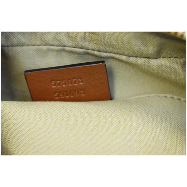 GUCCI Vintage Web Canvas Shoulder Bag Beige 575073