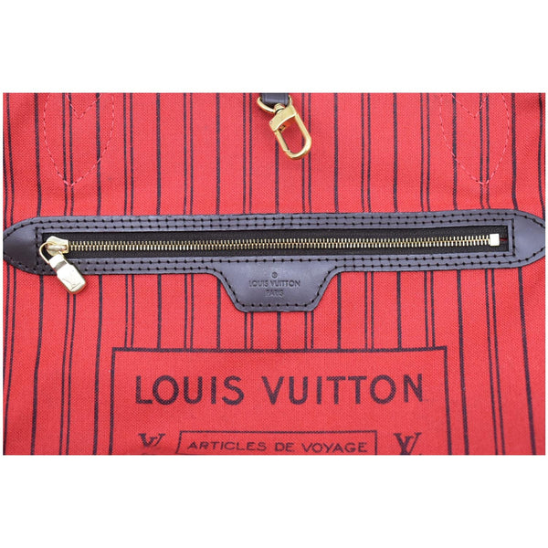 LOUIS VUITTON Neverfull MM Damier Ebene Tote Bag Brown