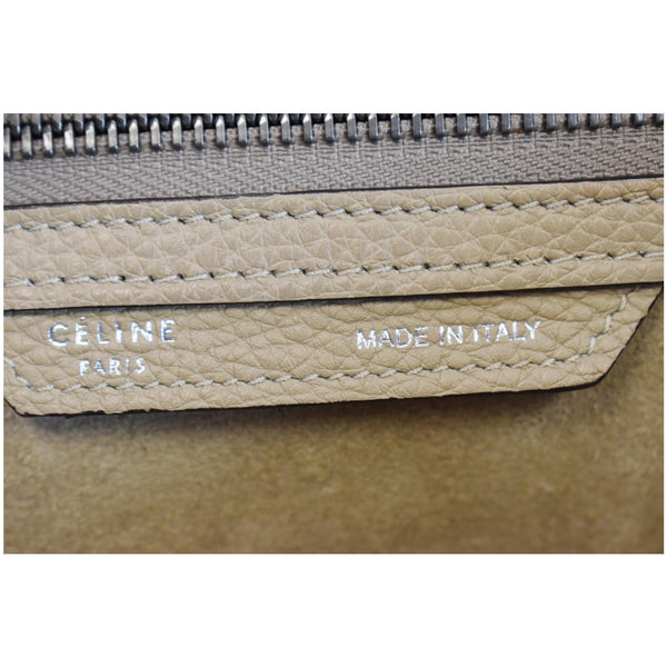 CELINE Drummed Calfskin Leather Mini Luggage Tote Bag Dune