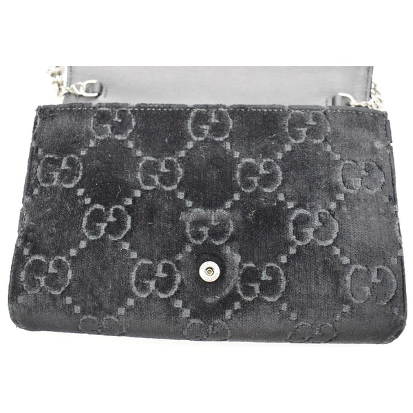 GUCCI Dionysus Mini Velvet GG Monogram Chain Wallet Dark Blue 401231
