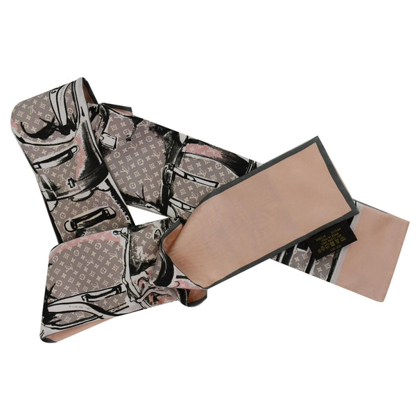 LOUIS VUITTON Trunks Bandeau Silk Scarf Rose Poudre