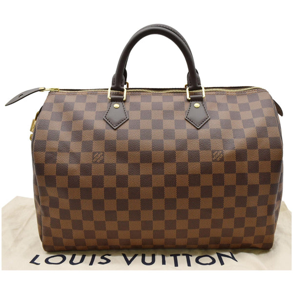 LOUIS VUITTON Speedy 35 Damier Ebene Satchel Bag Brown