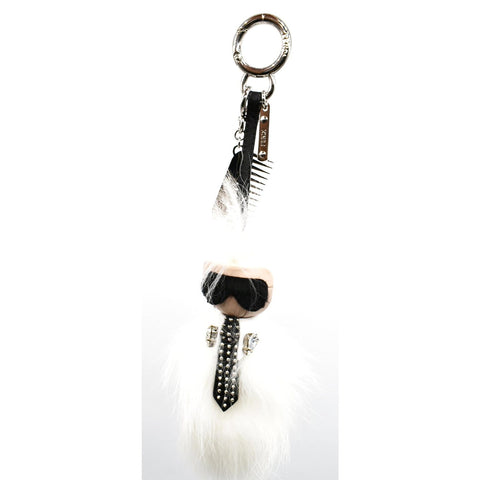 FENDI Karl Lagerfeld Stainless Steel Keychain White