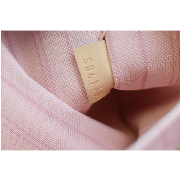 LOUIS VUITTON Neverfull MM Damier Azur Pochette Wristlet Pouch Rose Ballerine