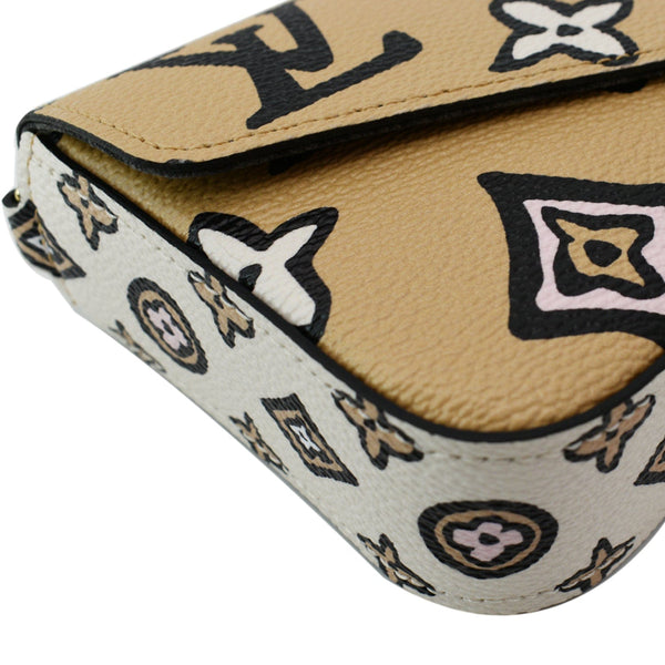 LOUIS VUITTON Felicie Strap & Go Pochette Monogram Canvas Crossbody Bag Arizona Beige