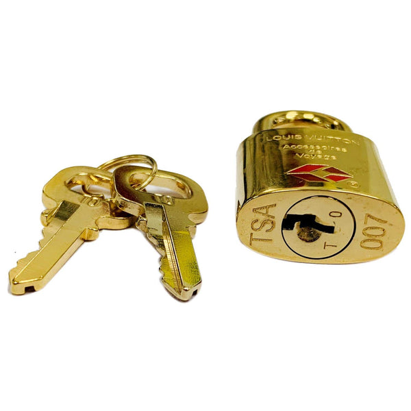 Louis Vuitton TSA Lock and Key Set Gold Number Size 007 key hole