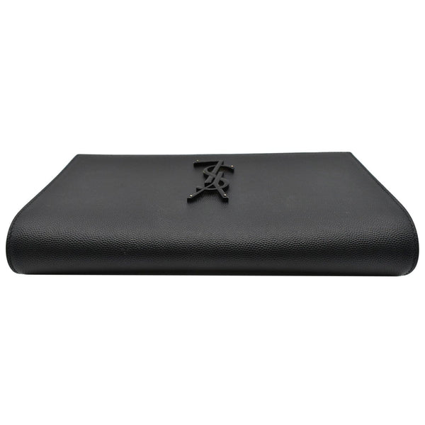 YVES SAINT LAURENT Kate Pebbled Leather Clutch Wallet Black