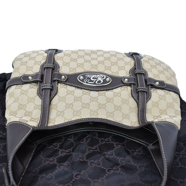 Gucci 85th Anniversary Horsebit GG Canvas Hobo Bag Beige