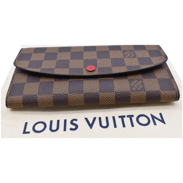 LOUIS VUITTON Emilie Damier Ebene Wallet Brown