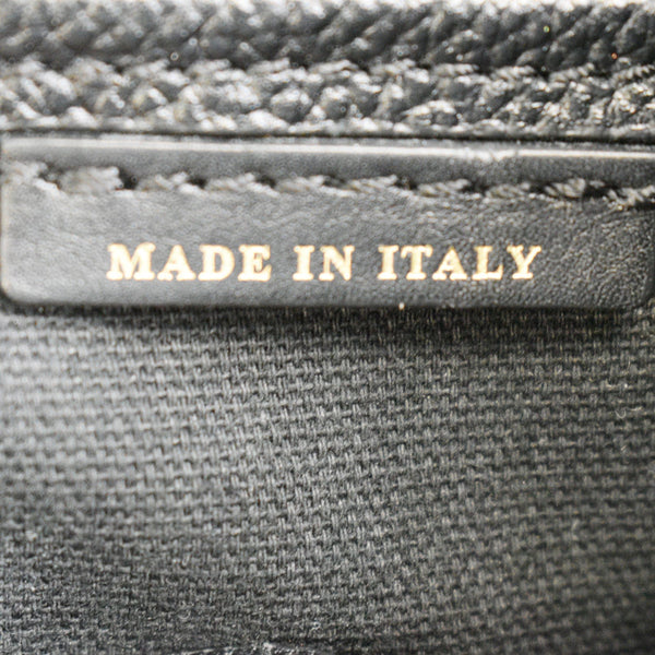 BURBERRY Derby Banner Small House Check Leather Tote Shoulder Bag Black