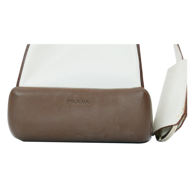 PRADA Leather Top Handle Bag White
