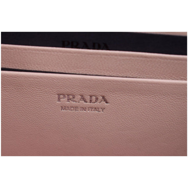 PRADA Nappa Mini Impunture Bandoliera Chain Leather Crossbody Bag Orchidea