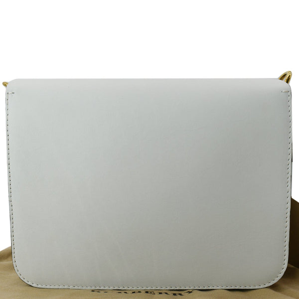 BURBERRY Large Square Leather Satchel Bag White